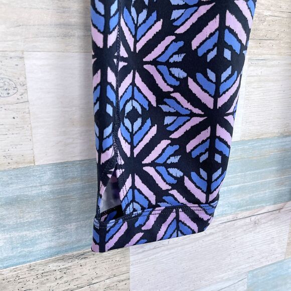 Aerie Cut Out Hem Leggings Black Blue Purple Mid Rise Yoga Active Womens Small - Picture 3 of 7